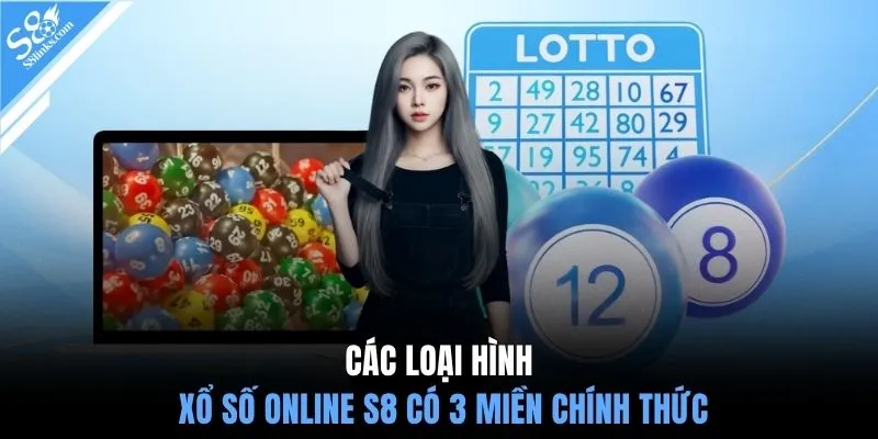 Các loại hình xổ số online S8 có 3 miền chính thức