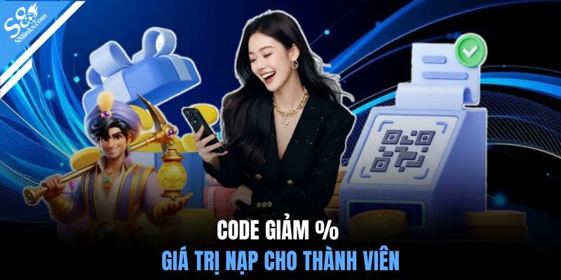 Code giảm % giá trị nạp cho thành viên